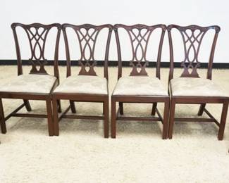 1194	HENKEL HARRIS SET OF 6 MAHOGANY CHIPPENDALE STYLE CHAIRS
