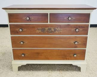 1219	CONTEMPORARY HITCHCOCK CHEST, 5 DRAWER, STENCILED & PAINT DECORATED, APPROXIMATELY 43 IN X 19 IN X 36 IN
