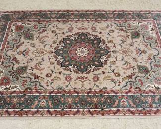 1225	TABRIZ FLORAL WOOL RUG, APPROXIMATELY 4 FT 6 IN X 6 FT 6 IN

