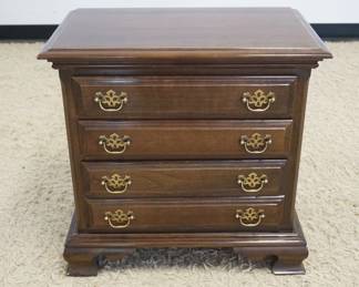 1234	STERLINGWORTH SOLID MAHOGANY MINIATURE CHEST, 3 DRAWER ON BRACKET FEET, APPROXIMATELY 25 IN X 15 IN X 25 IN HIGH
