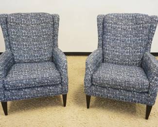 1242	PAIR OF ROBERT ALLEN UPHOLSTERED ARMCHAIRS, WING BACK
