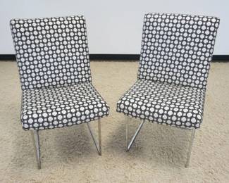 1243	PAIR OF UPHOLSTERED KNOLL STYLE SIDE CHAIRS W/CHROME BASES
