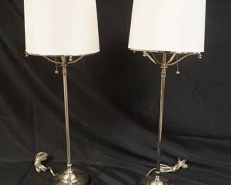 1259	MODERN STYLE CHROME TABLE LAMPS, APPROXIMATELY 31 IN HIGH
