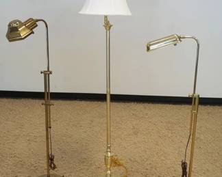 1262	LOT OF 3 BRASS FLOOR LAMPS, TALLEST APPROXIMATELY 61 IN HIGH
