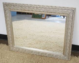 1271	HANGING MIRROR IN SILVER FINISHED EMBOSSED FRAME
