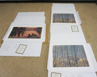 1291	LOT OF 3 LTD ED MILLPOND PRESS PRINTS, ROBERT BASEMAN 2 *WHITETALIL DEER BIRCHES* 625/10,000 & 923/10,000, DANIEL SMITH *ECHO BAY LOON FAMILY* 268/1150, EACH APROXIMATELY 36 IN X 27 IN
