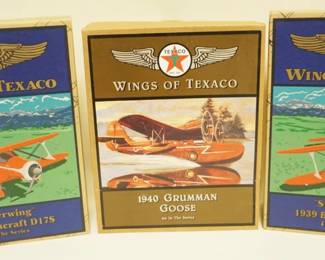 1320	3 WINGS OF TEXACO DIE CAST AIRPLANE BANKS IN BOXES
