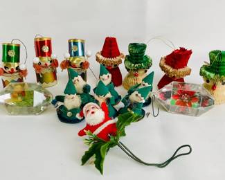 JIFI215 Vintage Christmas Tree Decorations 3-Bristle,pipe cleaner, drummer boy ornaments.