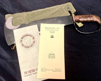 WWII Victor Tool Company 681 Woodmans Pal survival axe hatchet with sheath