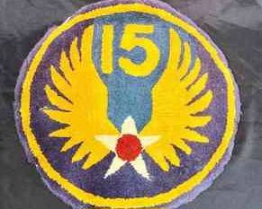 Round WW 2 US Army 15th Air Force Hook Rug