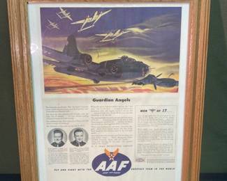 Framed Army Air Forces Recruitment Ad