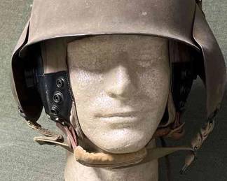 WWII M5 FLAK HELMET AND CLOTH FLIGHT HELMET