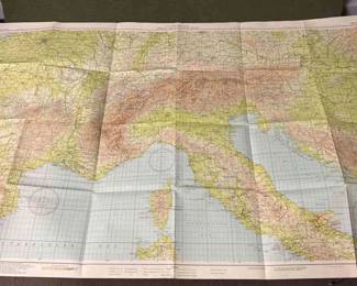 USAAF Paris to Rome Special Air Navigation Chart 