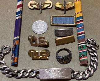 Cliff Magnuson Military Collectibles Including Sterling Bracelet 