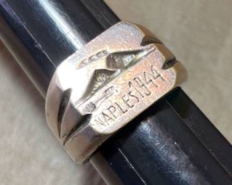 WWII 1944 US Soldier Souvenir Ring from Naples, Italy