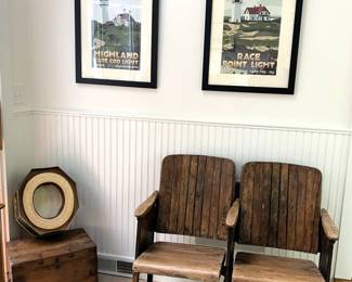 Vintage Wooden Theater Seats