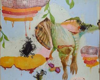 Wendy Wagner
I Hope I’m Dreaming
mixed media on canvas– acrylic, oil paint, graphite pencil, wax, varnish, tinted gesso
2007
54 x 54 inches
*2008 Hunting prize winner