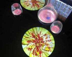 Katja Loher
Supper for Two
table, Chairs, sound, video, glass
Table: 29 1⁄2 x 32 1⁄4 x 32 1⁄4 inches