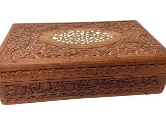 Intricately Carved Wooden Box