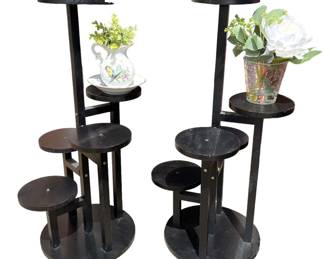 Pair of 5-Tiered Plant Stands
