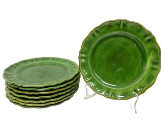 Set of Eight Stoneware Plates

