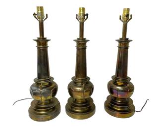Trio of Vintage Brass Lamps