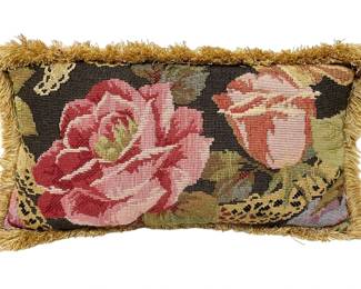 Floral Needlepoint Pillow