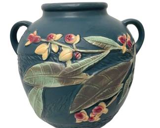 Blue Floral Vase by Roseville