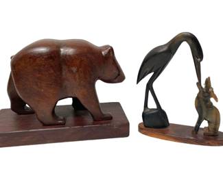 Carved Wooden Animal Decor