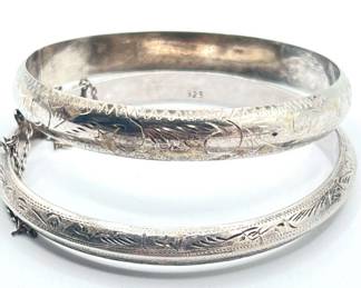 Vintage Sterling 925 Bangle Bracelet Set
