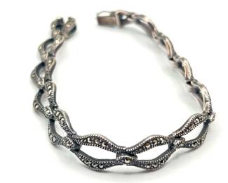 Vintage Sterling 925 & Marcasite Bracelet
