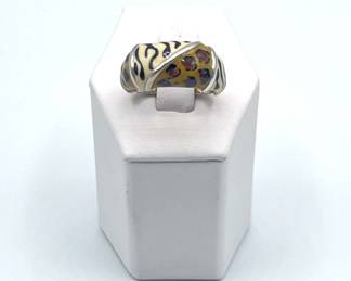Sterling 925 Animal Print Ring Size 8

