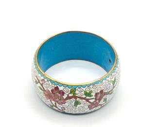 Vintage Cloisonne Enamel Bangle Bracelet
