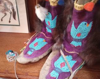 Leather Beaded moccasins 