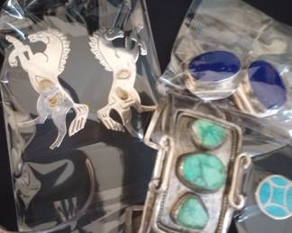 Large selection of turquoise, sterling, Brighton, and costume jewelry 