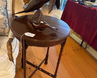 Chippendale Style Round table with Mahogany finish, 2 of 2