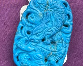 14K with Pendant of Carved Chinese Turquoise