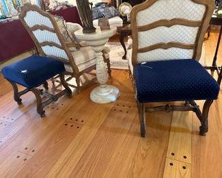 Pair of upholstered foot stools