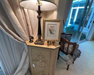 Small Corner Cabinet, Large Table Lamp