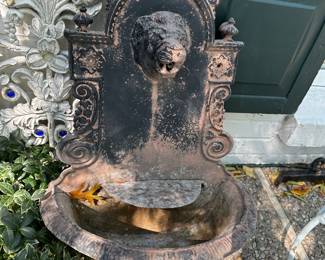 Antique Cast Iron Wall Fountain