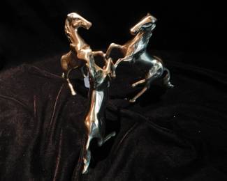 Brass horse sculpture