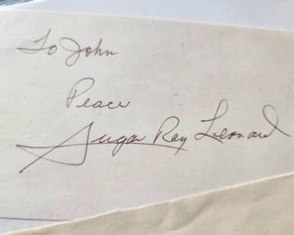 Autograph - Sugar Ray Leonard