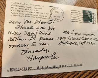 Harper Lee authograph - 'To Kill a Mocking Bird' Author