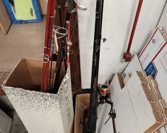 Several Fishing Rods and Fishing Equipment - Ugly Stick, South Bend and Daiwa Rods. 