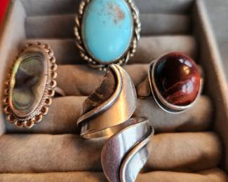 Turquoise, Abalone, Precious Stones and Sterling Silver 