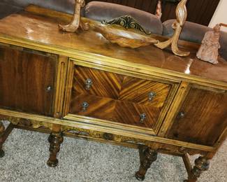 1920's Burled Walnut Sideboard 