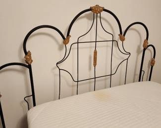 Vintage Black/Brass Headboard 