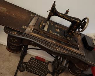 Antique Gold Hibbard Treadle Sewing Machine