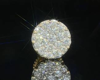 Diamond Cluster Stud Earring in 14k Gold