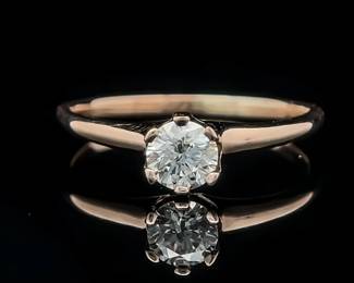 0.45ct Diamond Solitaire Engagement Ring in 14k Rose Gold